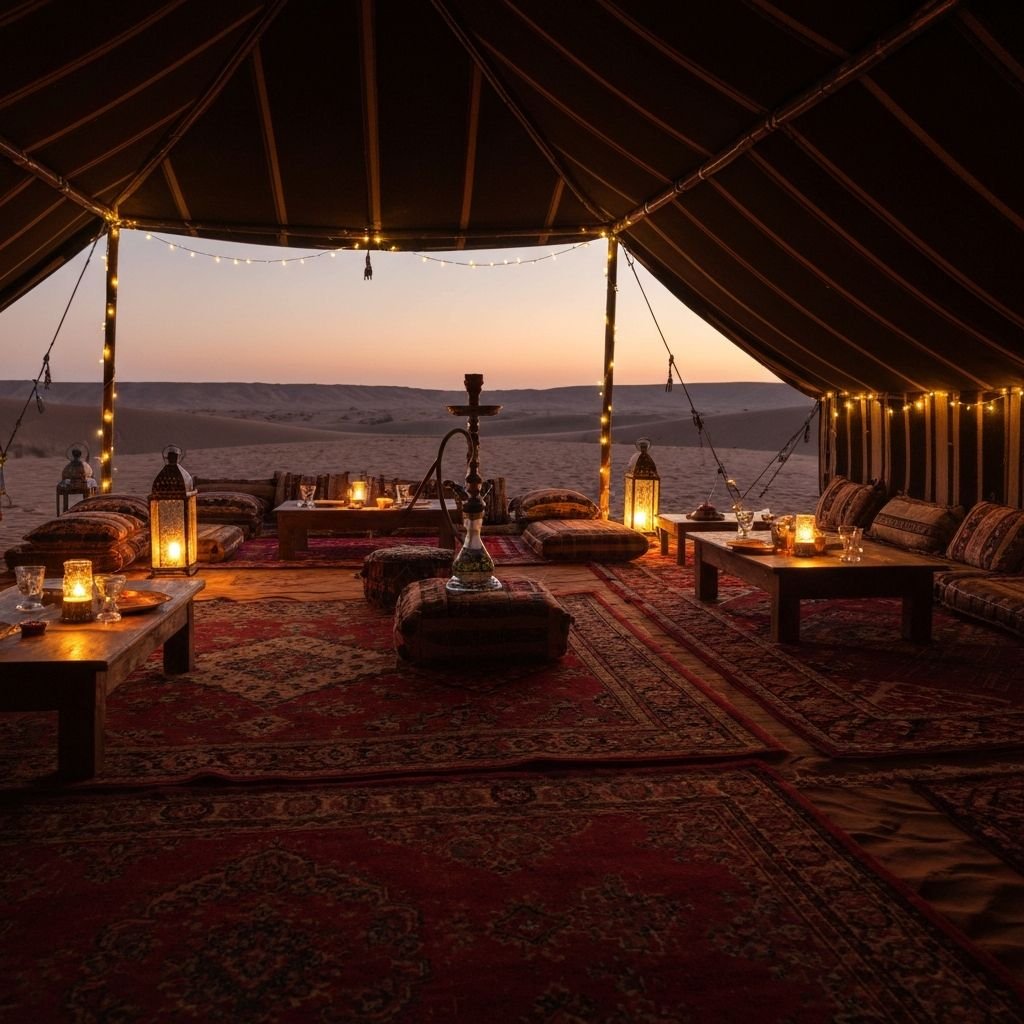 Traditional desert camp seating and ambience