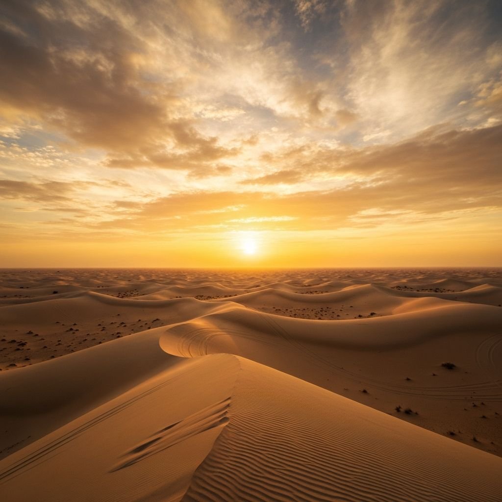 Sunset glow over the red dunes during evening safari
